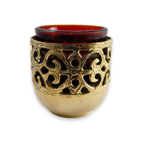 open brass vigil lamp