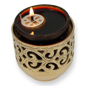 open brass vigil lamp
