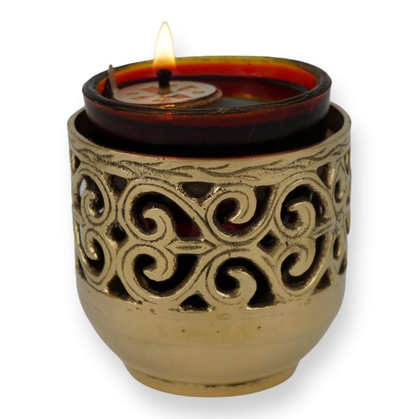 open brass vigil lamp