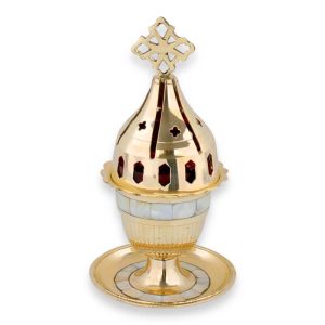 standing vigil lamp with mother of pearl inlay