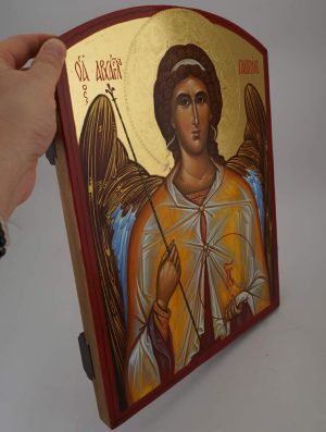 archangel gabriel icon hand painted gold leaf orthodox