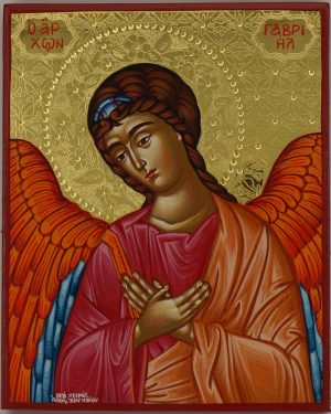 archangel gabriel icon hand painted greek orthodox