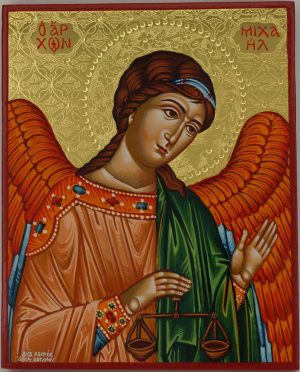 archangel michael icon hand painted greek orthodox