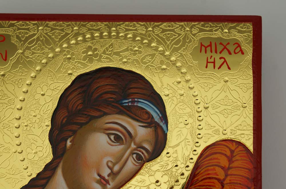 archangel michael icon hand painted greek orthodox
