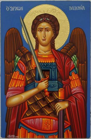 archangel michael icon hand painted greek orthodox