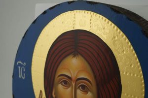 christ blessing round icon hand painted greek orthodox
