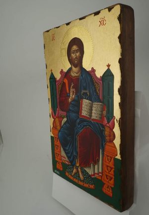 christ enthroned icon hand painted greek orthodox