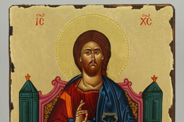christ enthroned icon hand painted greek orthodox