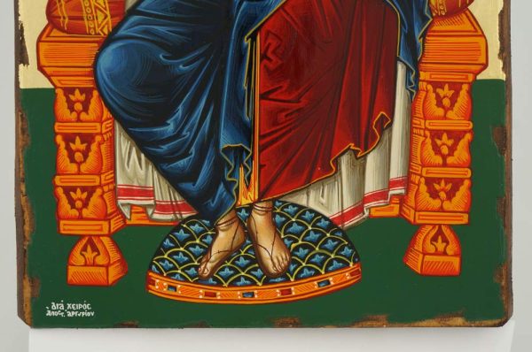 christ enthroned icon hand painted greek orthodox