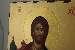christ enthroned icon hand painted greek orthodox