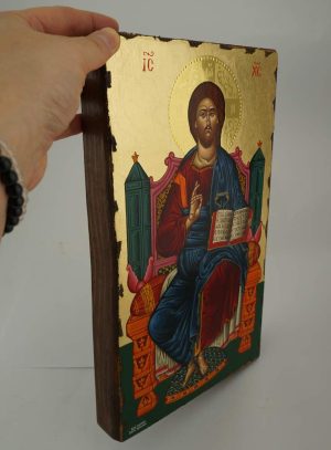 christ enthroned icon hand painted greek orthodox