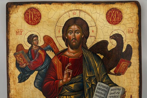 christ in glory icon cretan hand painted orthodox icon