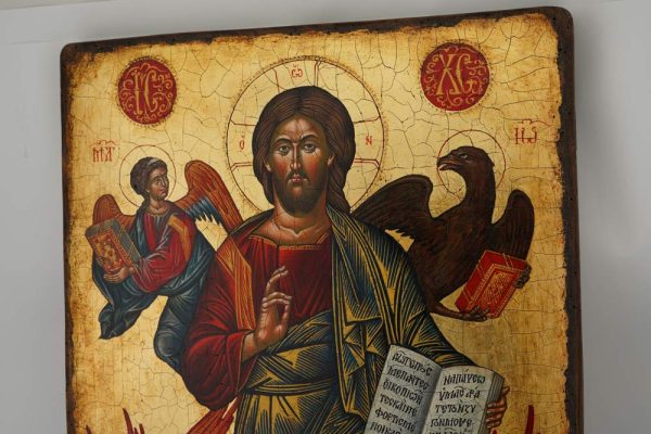 christ in glory icon cretan hand painted orthodox icon