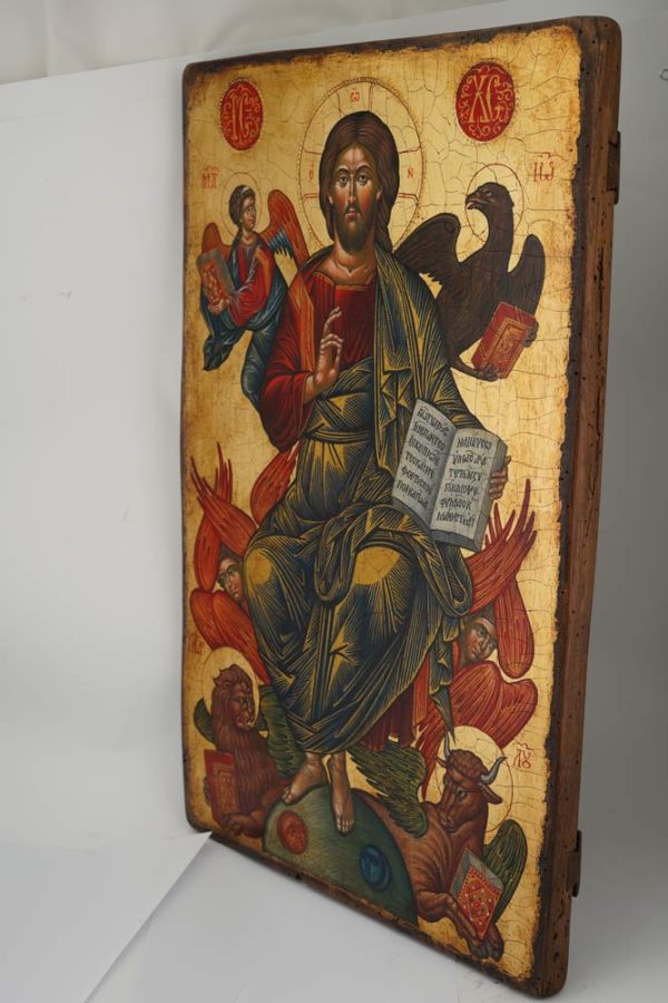 christ in glory icon cretan hand painted orthodox icon