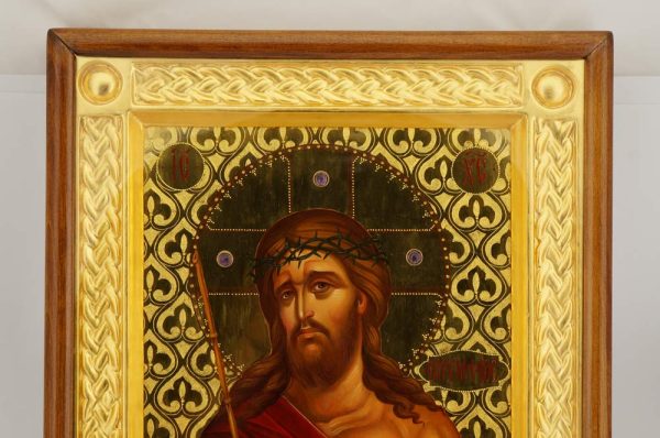 christ the bridegroom icon gold leaf background orthodox semi precious stones
