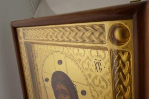 christ the bridegroom icon gold leaf background orthodox semi precious stones