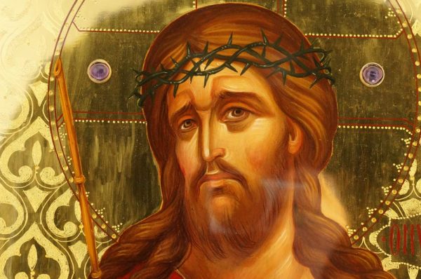 christ the bridegroom icon gold leaf background orthodox semi precious stones