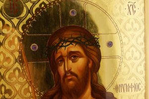 christ the bridegroom icon gold leaf background orthodox semi precious stones