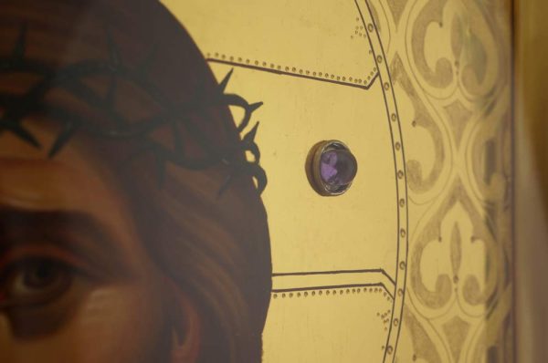 christ the bridegroom icon gold leaf background orthodox semi precious stones