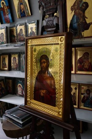 christ the bridegroom icon gold leaf background orthodox semi precious stones