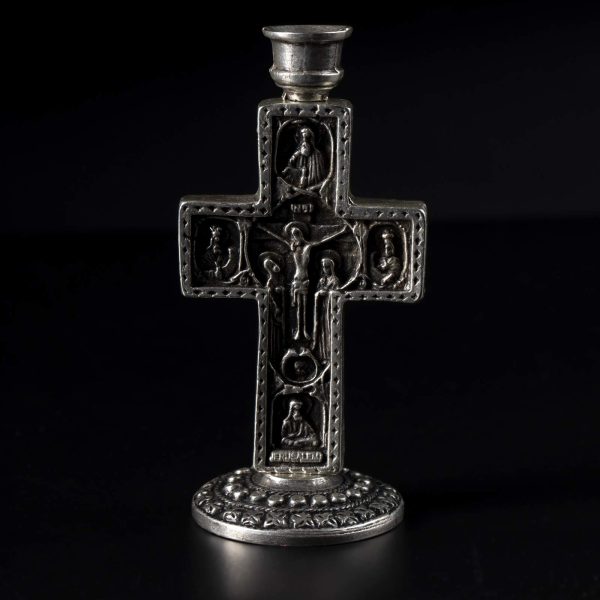 crucifixion candlestick cross shape orthodox candle holder K X