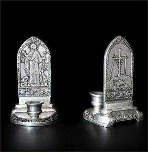 mother of god protector mount athos candlestick K .X