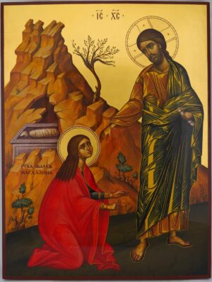 noli me tangere icon (christ greeting mary magdalene) premium hand painted orthodox