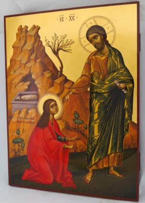 noli me tangere icon (christ greeting mary magdalene) premium hand painted orthodox