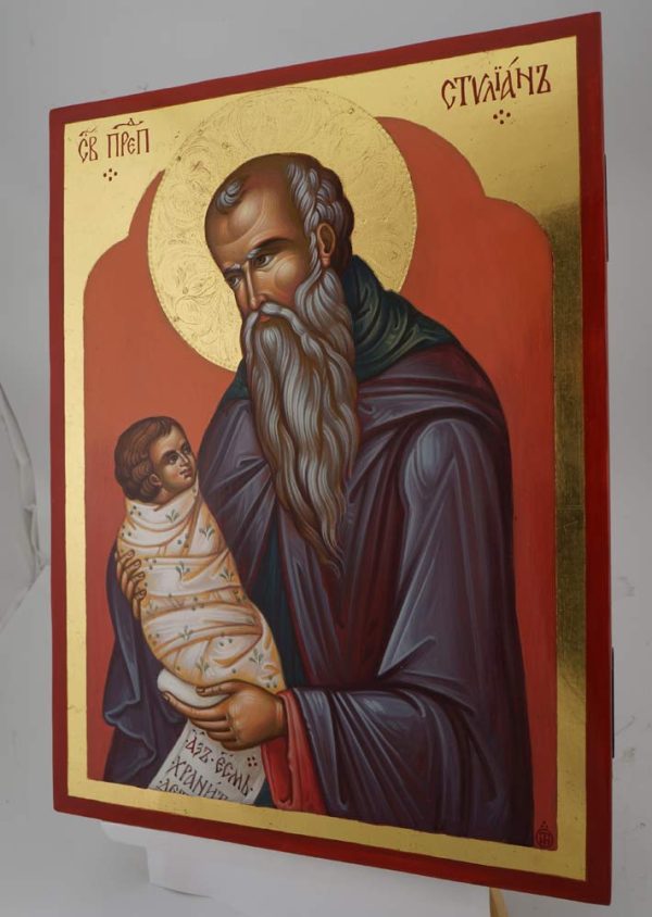 saint stylianos icon hand painted orthodox protector of children