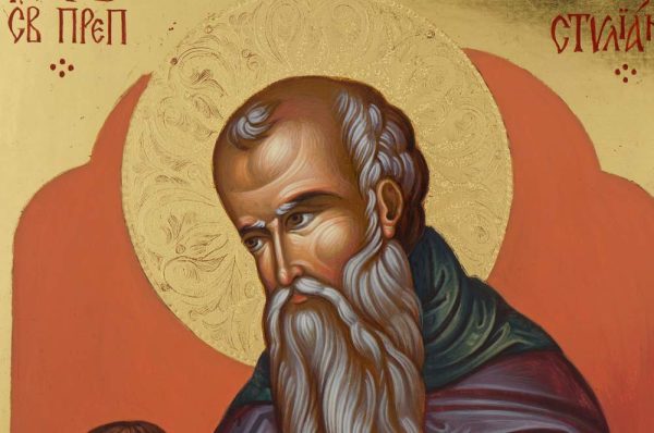 saint stylianos icon hand painted orthodox protector of children