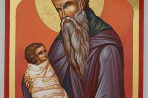 saint stylianos icon hand painted orthodox protector of children