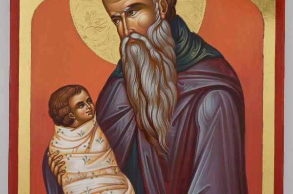 saint stylianos icon hand painted orthodox protector of children