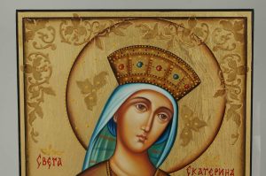 st catherine of the wheel icon hand painted orthodox