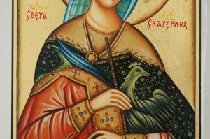 st catherine of the wheel icon hand painted orthodox