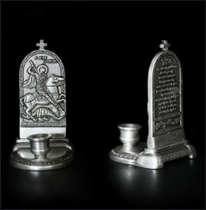 st george candlestick orthodox candles K .X.