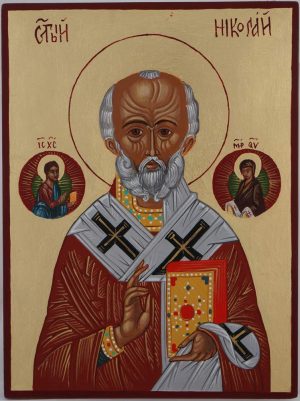 st nicholas the miracle worker icon hand painted orthodox