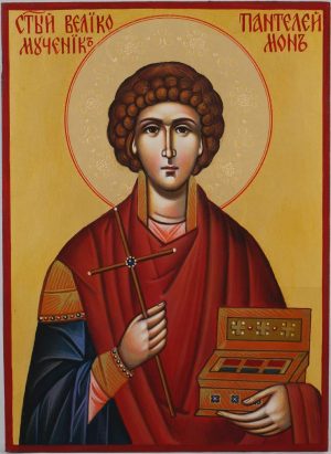 st panteleimon icon hand painted orthodox