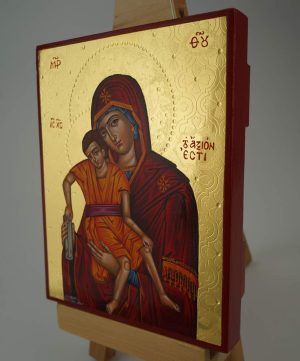 theotokos axion esti icon hand painted greek orthodox