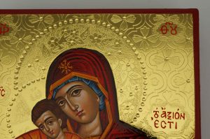 theotokos axion esti icon hand painted greek orthodox