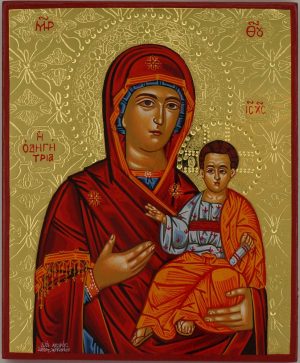 theotokos hodegetria icon hand painted greek orthodox