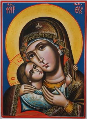 theotokos tenderness icon (rila monastery) hand painted orthodox