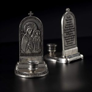 theotokos unfading rose candlestick candle holder K .X