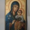 theotokos hodegetria with flowers icon hand painted