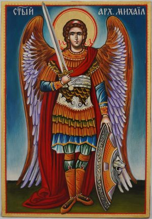 archangel michael icon hand painted orthodox