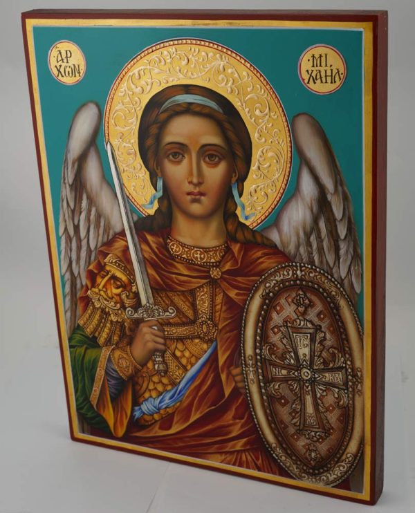 archangel michael icon hand painted orthodox