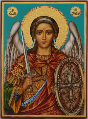 archangel michael icon hand painted orthodox