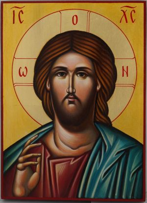 christ blessing icon hand painted orthodox