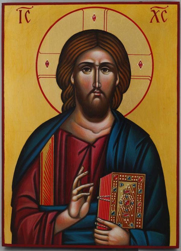 christ pantocrator icon hand painted orthodox