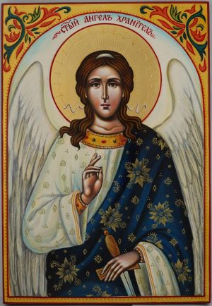 guardian angel icon hand painted orthodox