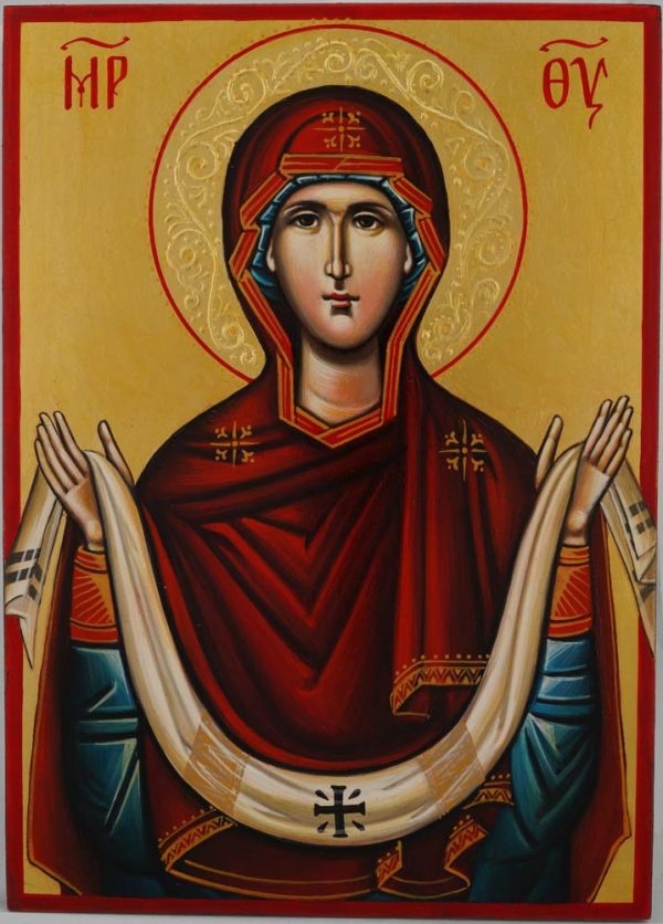 the holy belt of theotokos icon hand painted
